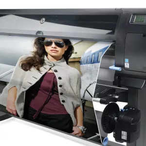 HP Designjet Z6800 Photo Printer printing a full width colour poster